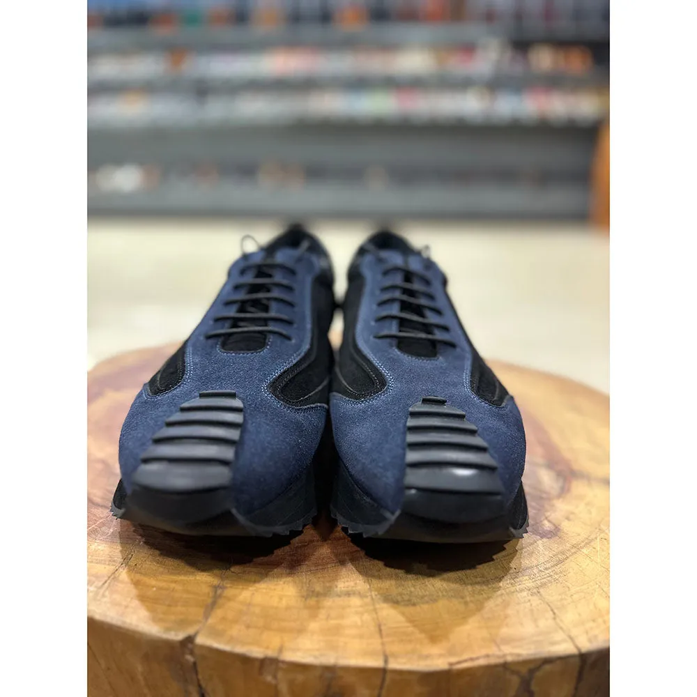 Blue   Black Suede Extralight Modern Trainer Sneaker