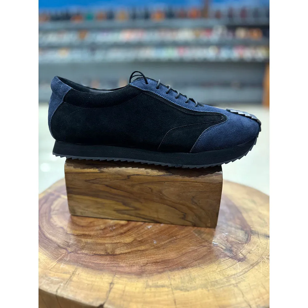 Blue   Black Suede Extralight Modern Trainer Sneaker