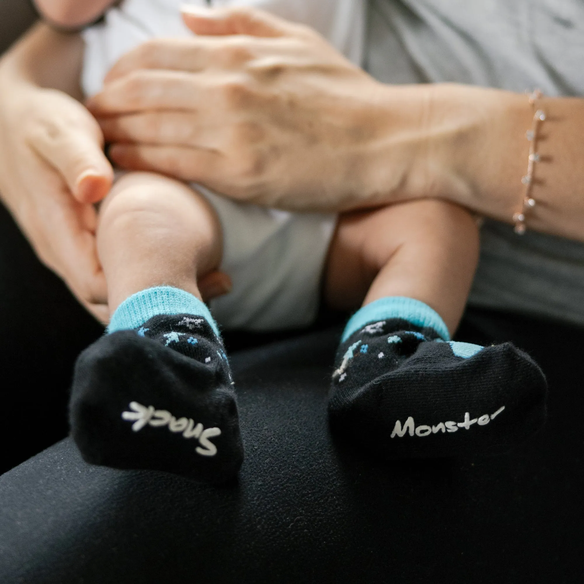 Blue Snack Monster Non-slip Baby Socks
