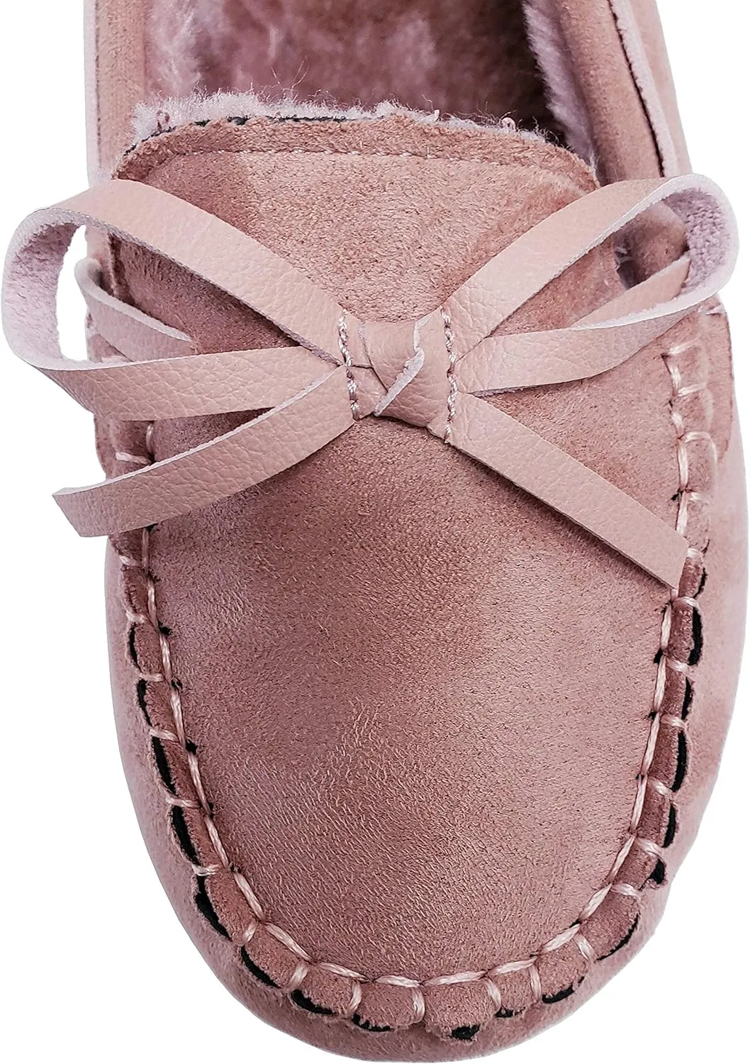 Blueberry Womens Faux Soft Suede Fur Lined Moccasin House Slippers Indoor Outdoor