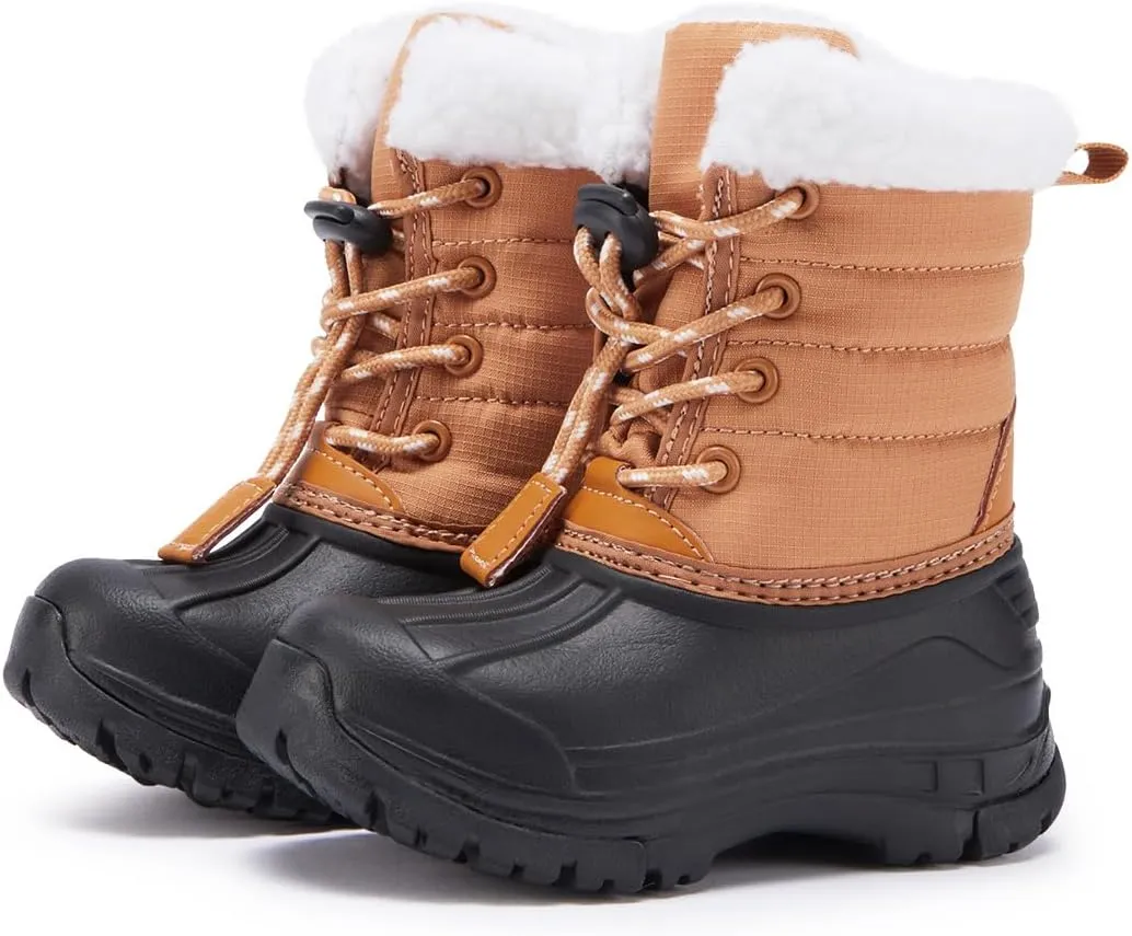 BMCiTYBM Kids Snow Boots Boys Girls Toddler Winter Waterproof Shoes Cold Weather Outdoor Lightweight (Toddler/Little Kids/Big Kids)