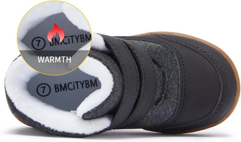 BMCiTYBM Kids Snow Boots Boys Girls Toddler Winter Waterproof Shoes Cold Weather Outdoor Lightweight (Toddler/Little Kids/Big Kids)