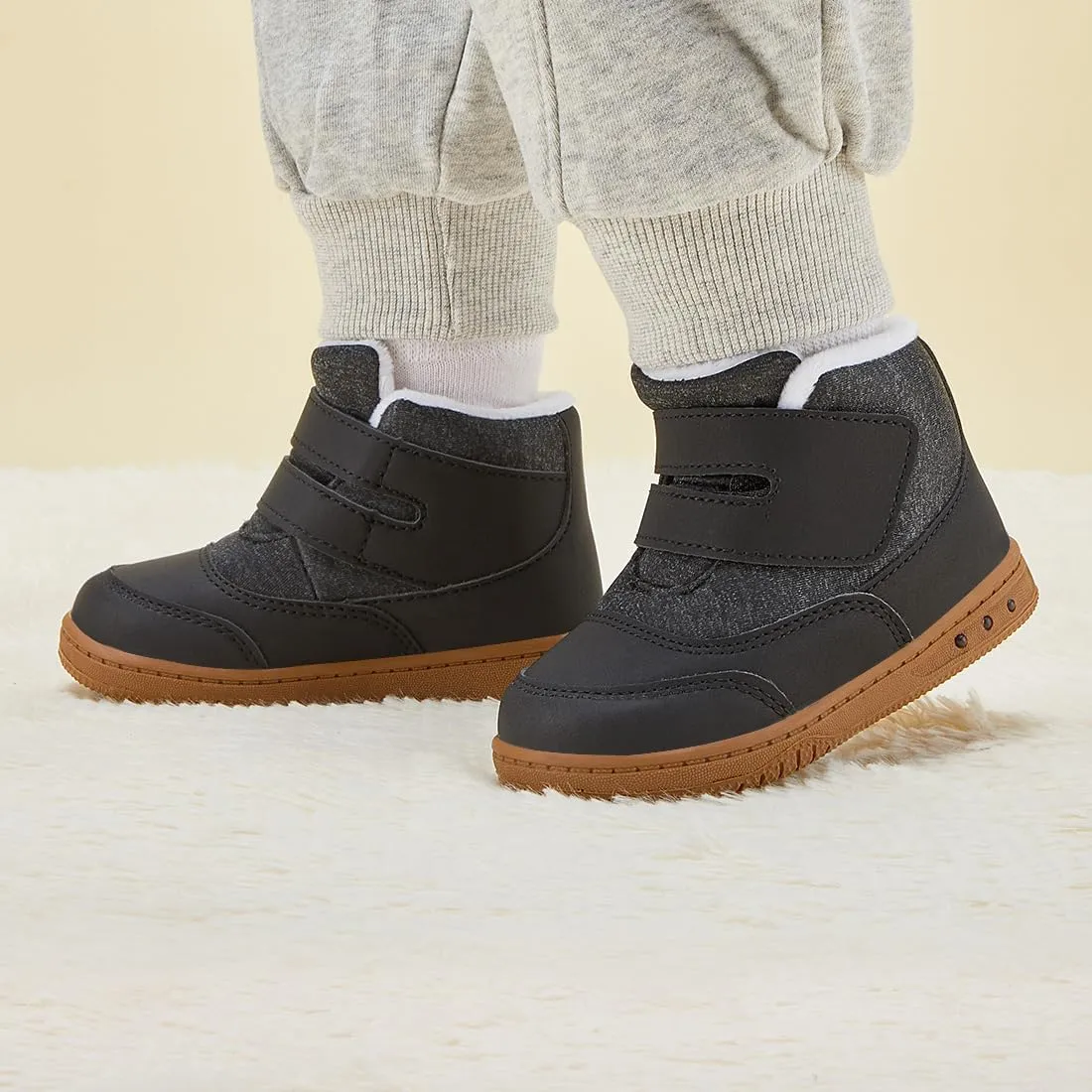 BMCiTYBM Kids Snow Boots Boys Girls Toddler Winter Waterproof Shoes Cold Weather Outdoor Lightweight (Toddler/Little Kids/Big Kids)