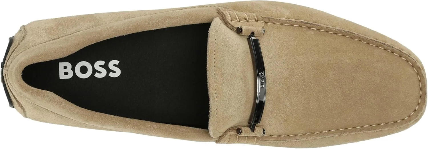 BOSS Men's Smooth Suede Slip on Drivers Loafer