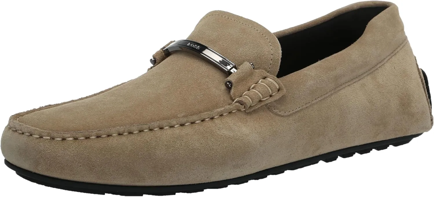 BOSS Men's Smooth Suede Slip on Drivers Loafer