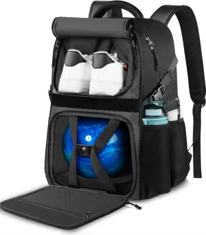 Bowling Ball Bag - Single Ball Backpack with Shoe Bag, Up to Size 16, Padded Holder
