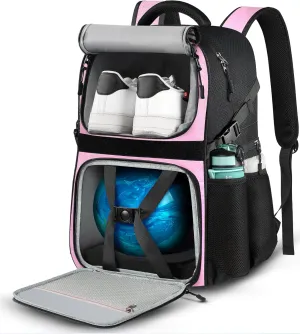 Bowling Ball Bag - Single Ball Backpack with Shoe Bag, Up to Size 16, Padded Holder