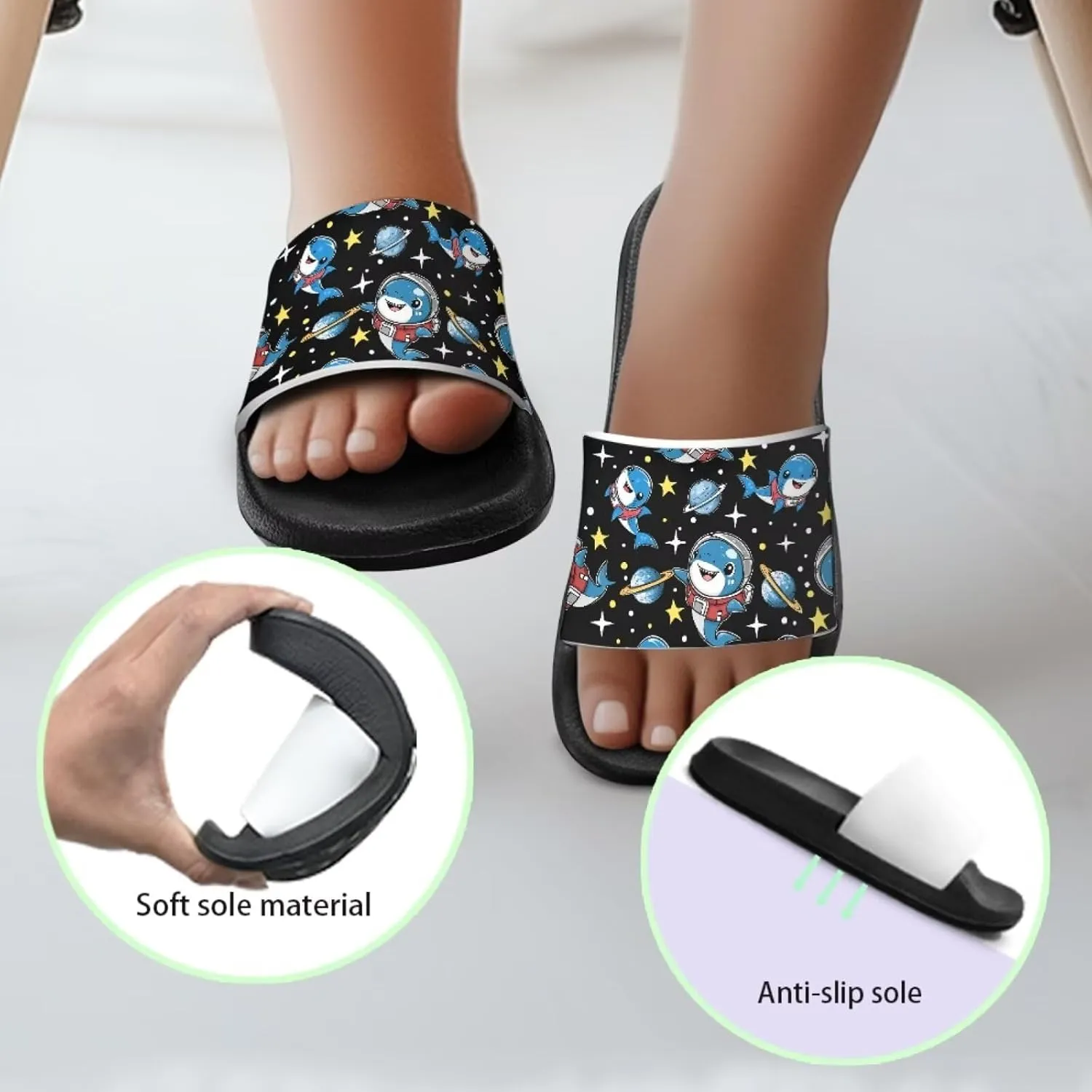 Boys Sandals with Non Slip Footbed Casual Slides Sandals Open Toes Flat