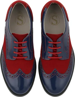 Boys Suede Patent Dress Shoes Lace Up Brogue Formal Wedding Footwear