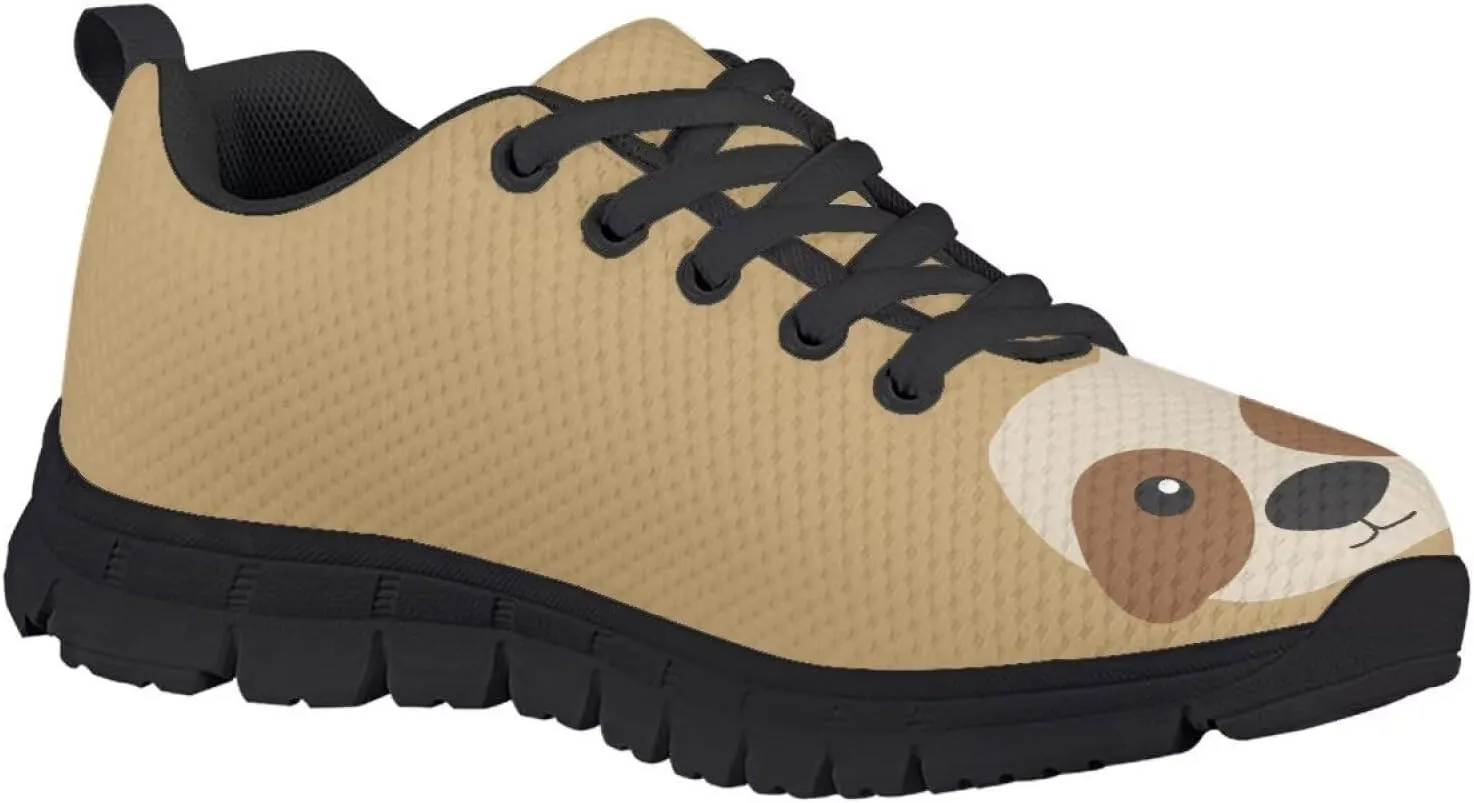 Boys Tennis Shoes Mesh Running Sport Shoe Animal Print Sneaker Lightweight Breathable Lace Up Athletic Shoes US11-5
