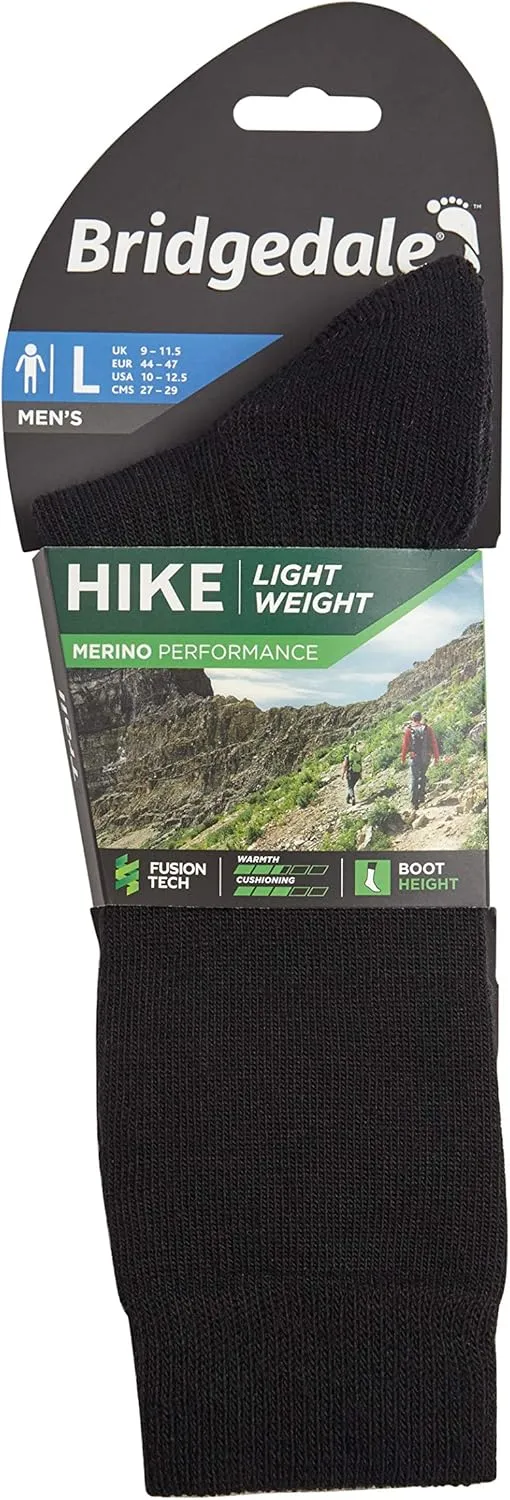 Bridgedale Men's Lightweight Boot Height-Merino Endurance Socks