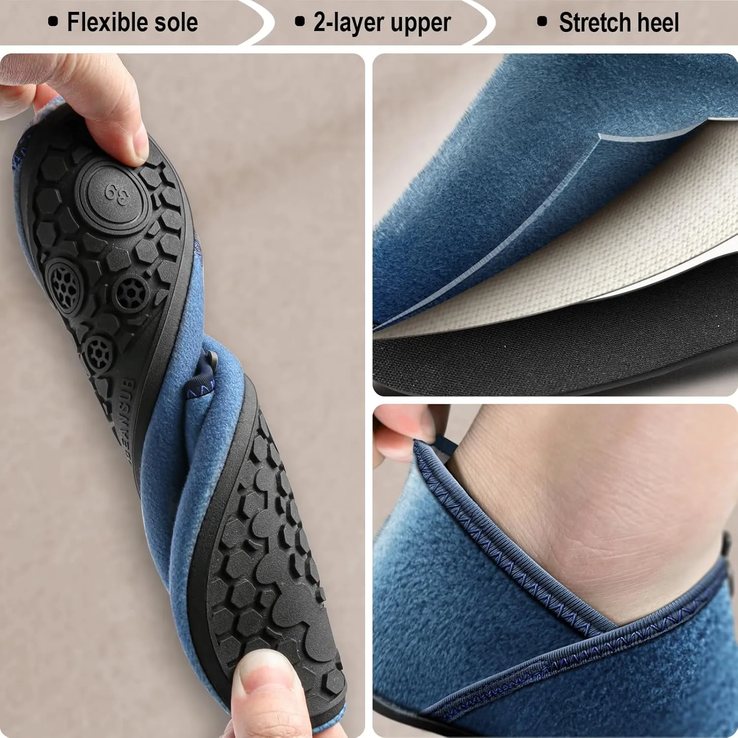 BULLIANT Women Slippers Socks, Slip on Shoes for Women Barefoot Yoga Shoe Comfortable Stretch Fit