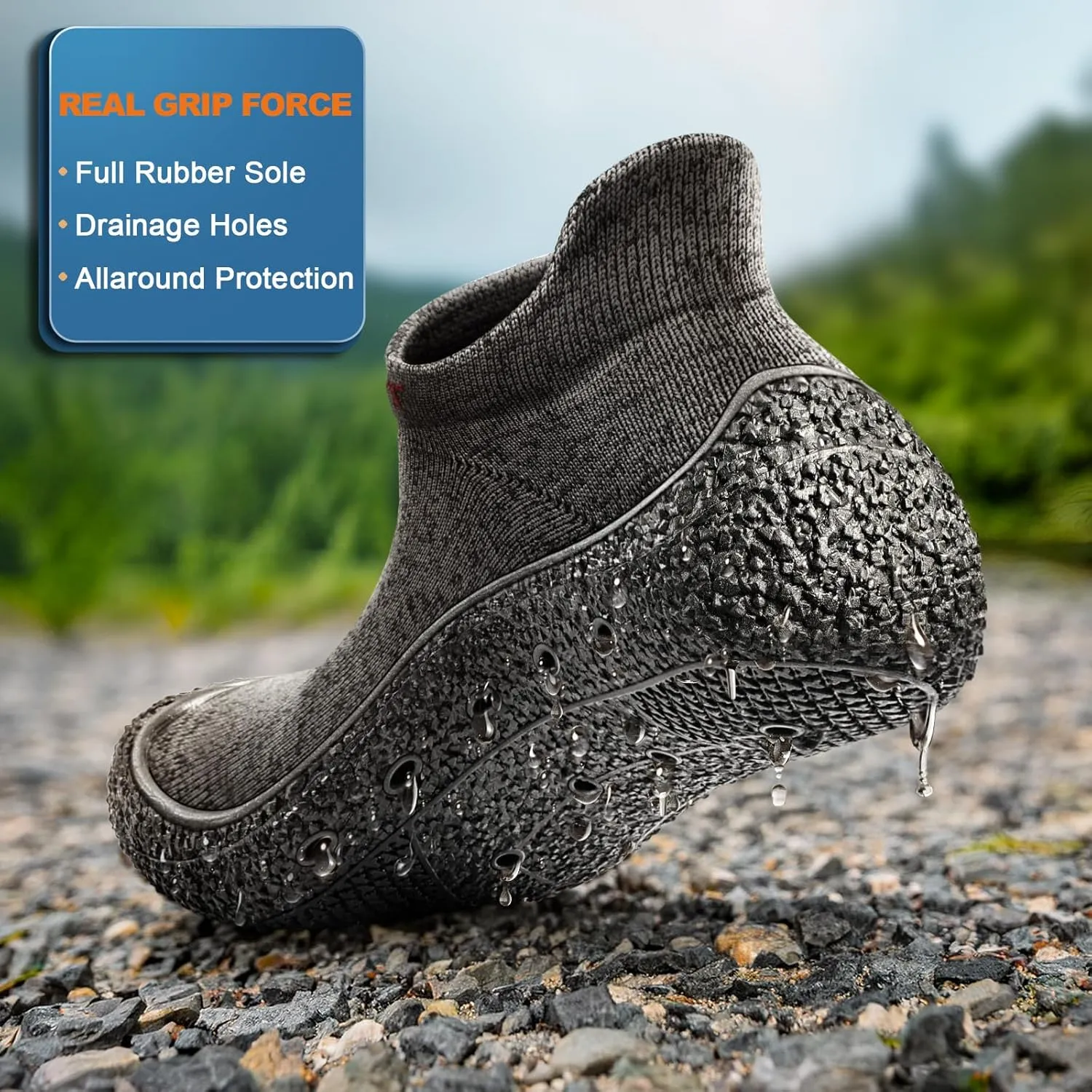 BULLIANT Women Water Shoes Slipper Socks Barefoot Hiking Shoes for Men Women with Cushioned Insole&Drainage Sole