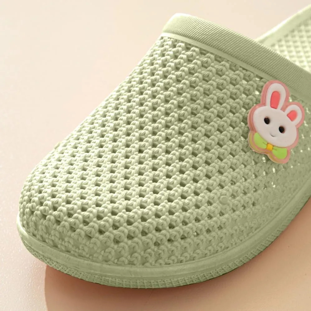 Bunny Slippers Bathroom Slippers Cave Flip-flops Flat Top Slippers Female Soft Sole Non-slip Indoor and Outdoor Wear Casual