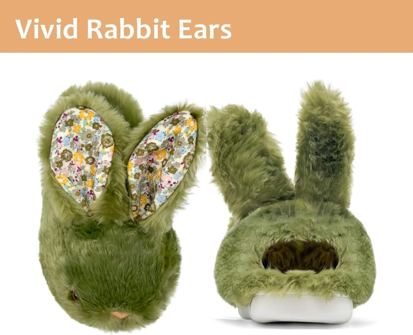 Bunny Slippers for Women Men Cute Plush Rabbit Fuzzy Slippers, Soft Fluffy Animal Winter Warm Indoor House Slippers Shoes