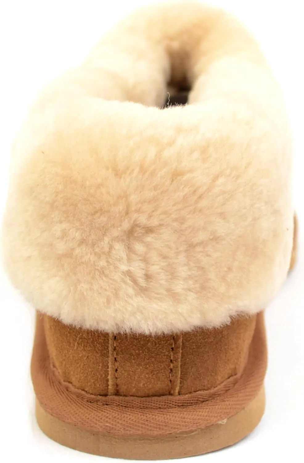 Bushga Ladies Luxury Sheepskin Slipper Boot, Thick Cuff & Hard Sole