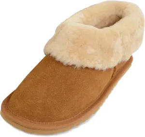 Bushga Ladies Luxury Sheepskin Slipper Boot, Thick Cuff & Hard Sole