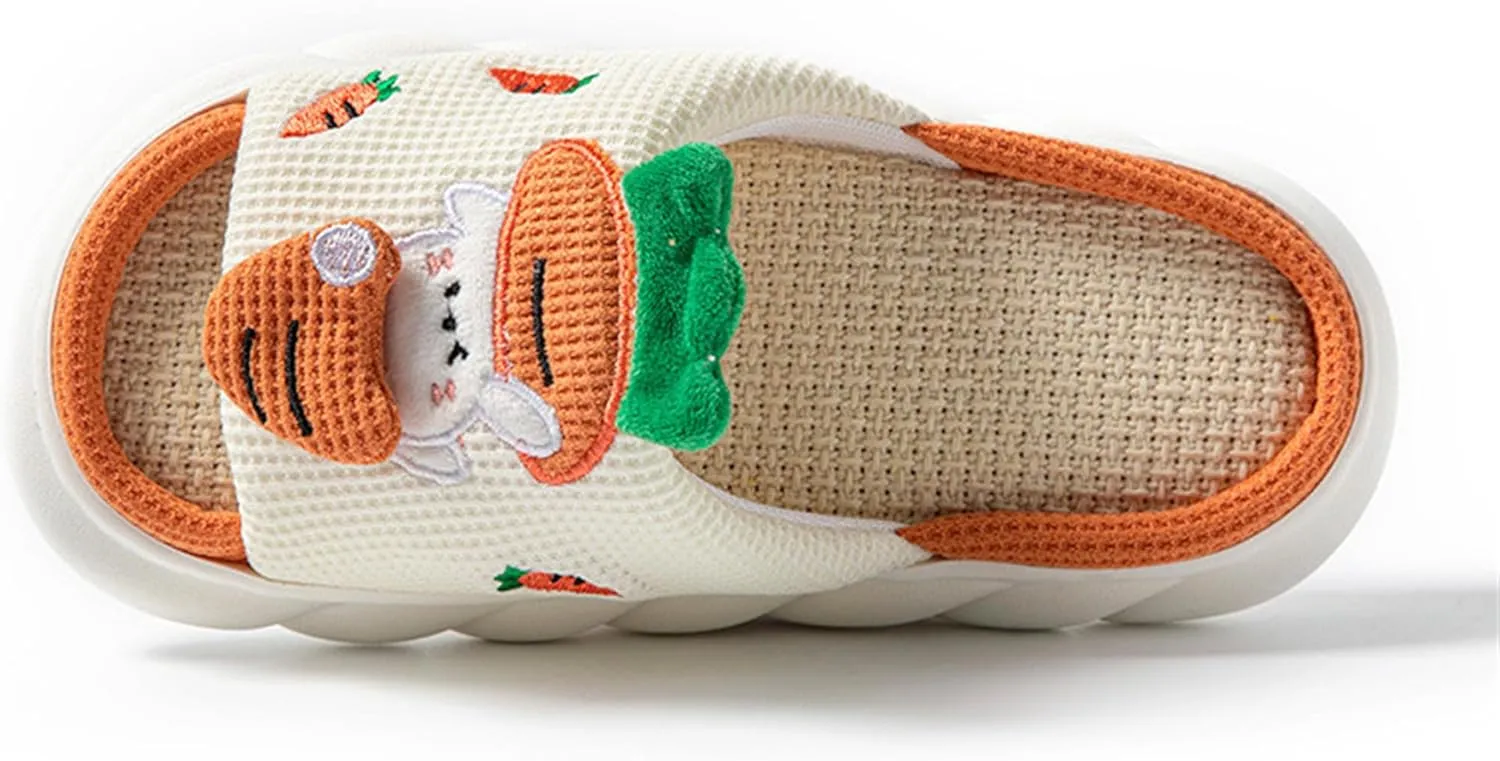 Butterfly cotton and linen slippers Home slippers Men's and women's seasonal slippers Cotton and linen slippers