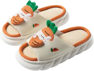 Butterfly cotton and linen slippers Home slippers Men's and women's seasonal slippers Cotton and linen slippers