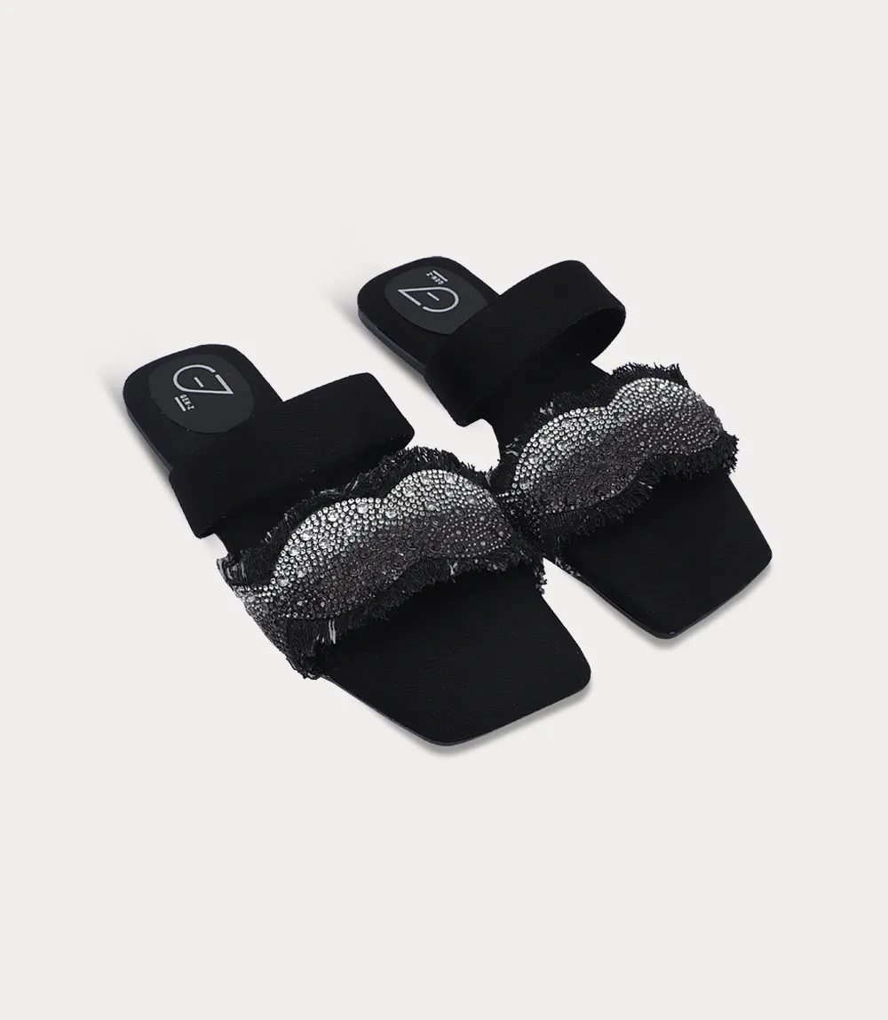 BW10429-BLACK-Women Slipper