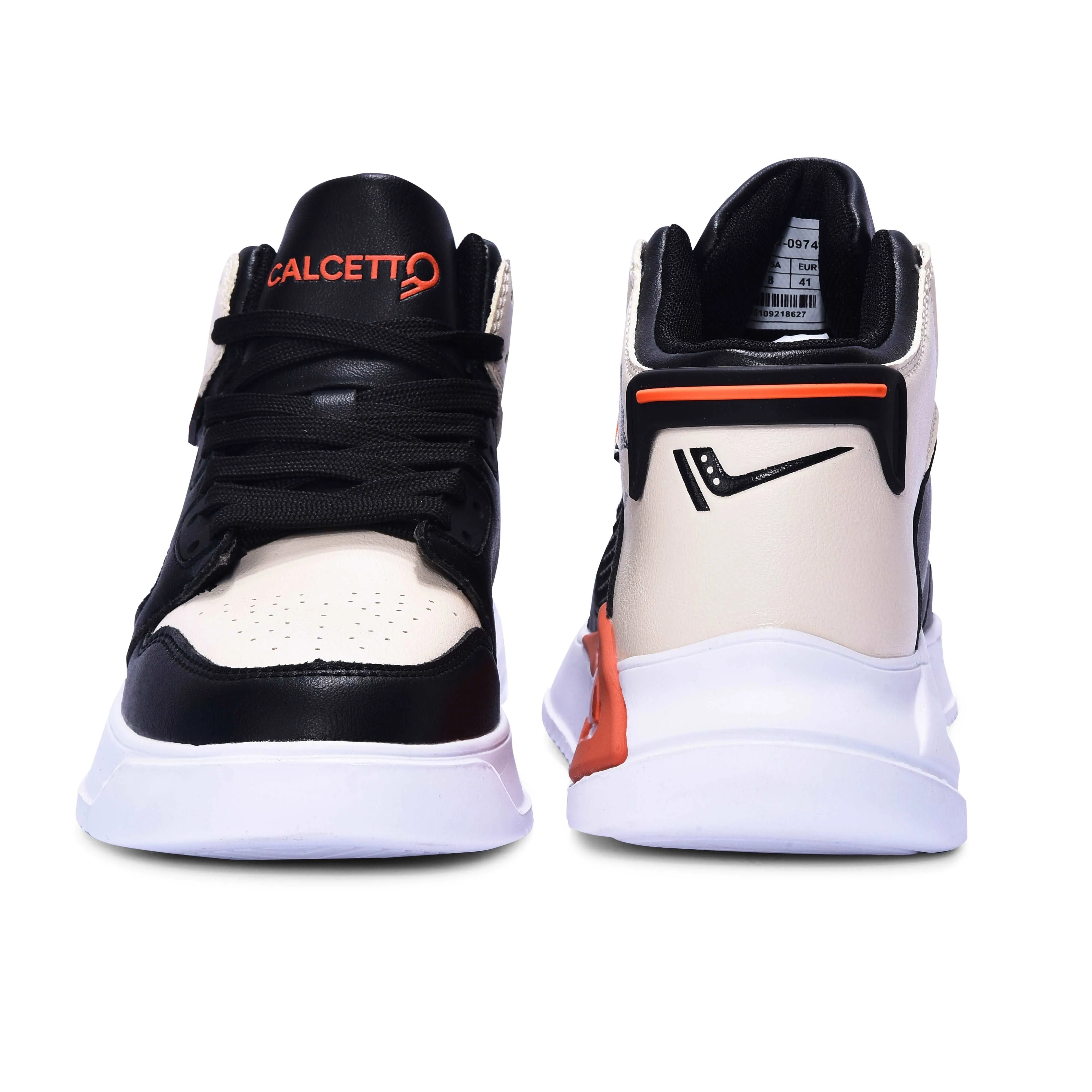 Calcetto Lightweight Casual Men'S Sneakers Shoes CLT-0974 Black Beige Orange