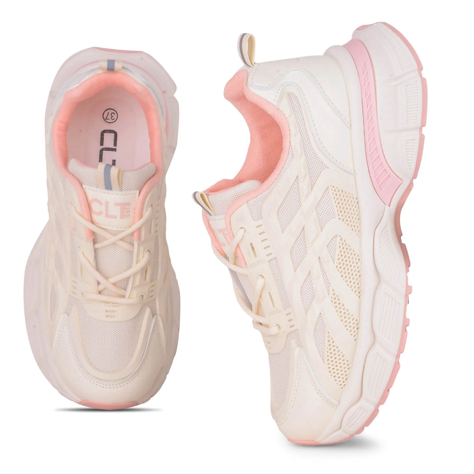 Calcetto Lightweight Casual WoMen's Running Sports Shoes LDS-034 Beige Pink