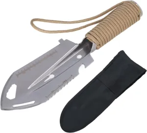 Camping Trowel, Mini Trowel Backpacking Shovel Multifunctional Stainless Steel for Gardening Plantting Outdoor Survival(Army Green Black) (Brown)