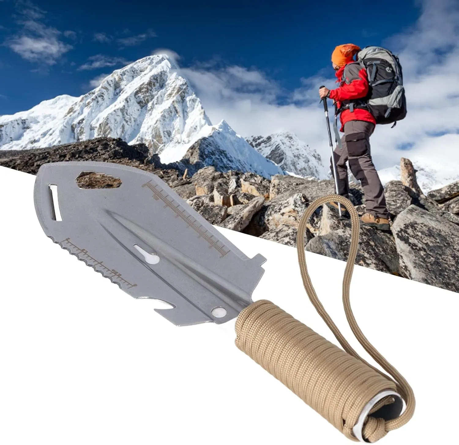 Camping Trowel, Mini Trowel Backpacking Shovel Multifunctional Stainless Steel for Gardening Plantting Outdoor Survival(Army Green Black) (Brown)