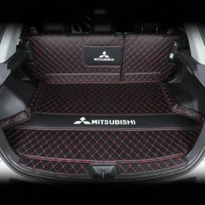 Car Boot Liner Protector for Mitsubishi Outlander Five Seats 2013 2014 2015 2016, Resistant Easy to Install Premium Car Accessory,A Black Red