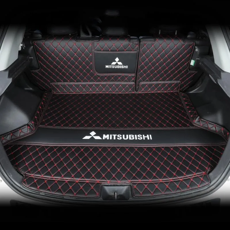 Car Boot Liner Protector for Mitsubishi Outlander Five Seats 2013 2014 2015 2016, Resistant Easy to Install Premium Car Accessory,A Black Red