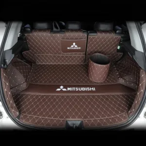 Car Boot Liner Protector for Mitsubishi Outlander Five Seats 2013 2014 2015 2016, Resistant Easy to Install Premium Car Accessory,C Brown