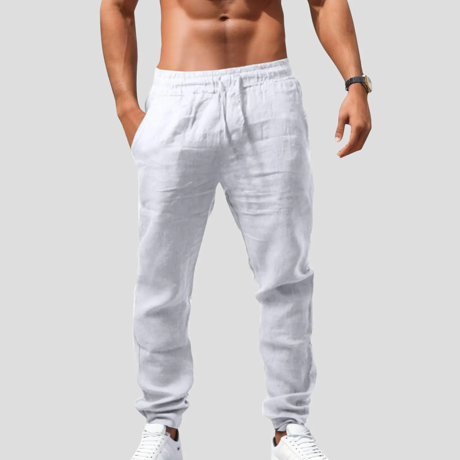 Cargo Work Pant Men Cotton Casual Cargo Pants Fitness Sweatpants Zip Pockets Joggers Tracksuit Bottoms Pant