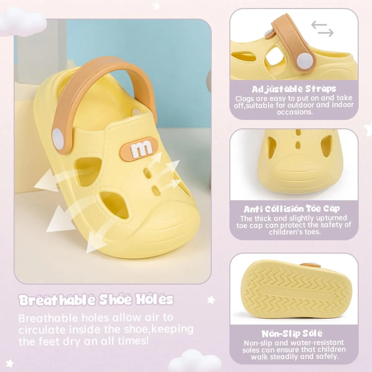 Casazoe Toddler Boys Girls Cute Garden Water Clogs Sandals Slip On Shoes Slipper Slides Lightweight Outdoor Summer Infant Children Beach Pool Shoes
