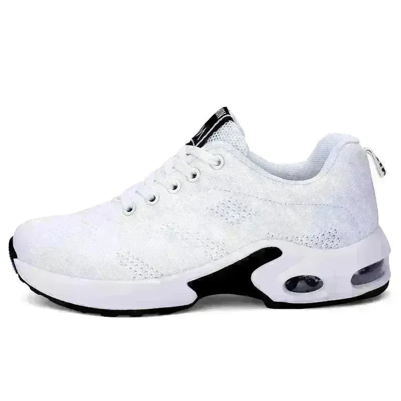 Casual Shoes Breathable Lightweight Mother Shoes Lace-up Cushioned Sneakers for Women
