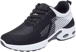 Casual Sneakers for Women Lightweight Breathable Non Slip Walking Shoes Air Cushion Running Tennis Walking Shoes Mesh Breathable Fashion Sneakers Work Tennis Sport Athletic Trainers
