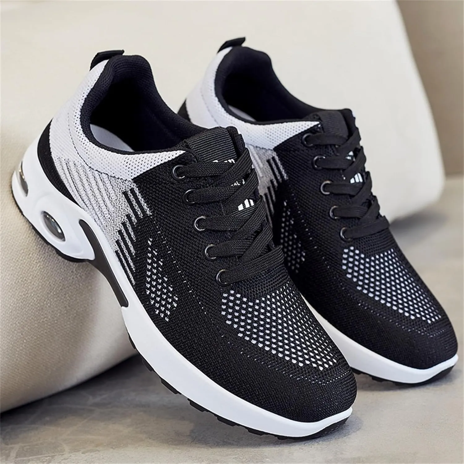 Casual Sneakers for Women Lightweight Breathable Non Slip Walking Shoes Air Cushion Running Tennis Walking Shoes Mesh Breathable Fashion Sneakers Work Tennis Sport Athletic Trainers