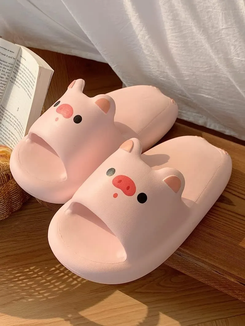 CEINOM Kawaii Pig Slippers for Women teen girls Pillow Cloud Slippers Bathroom Gym Soft Sole Open Toe House Slides