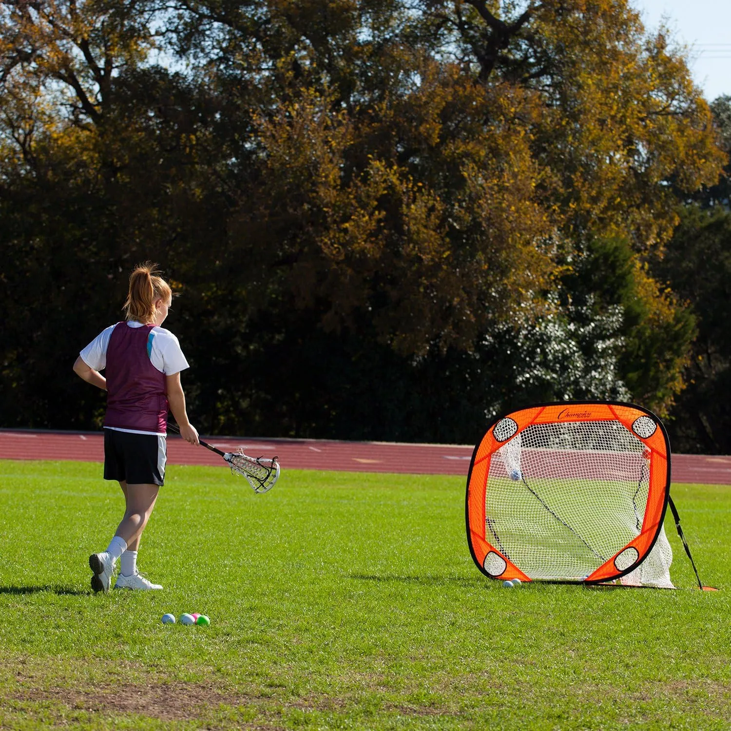 Champion Sports Lacrosse Training Goal: Pop Up & Backyard Shooting Net
