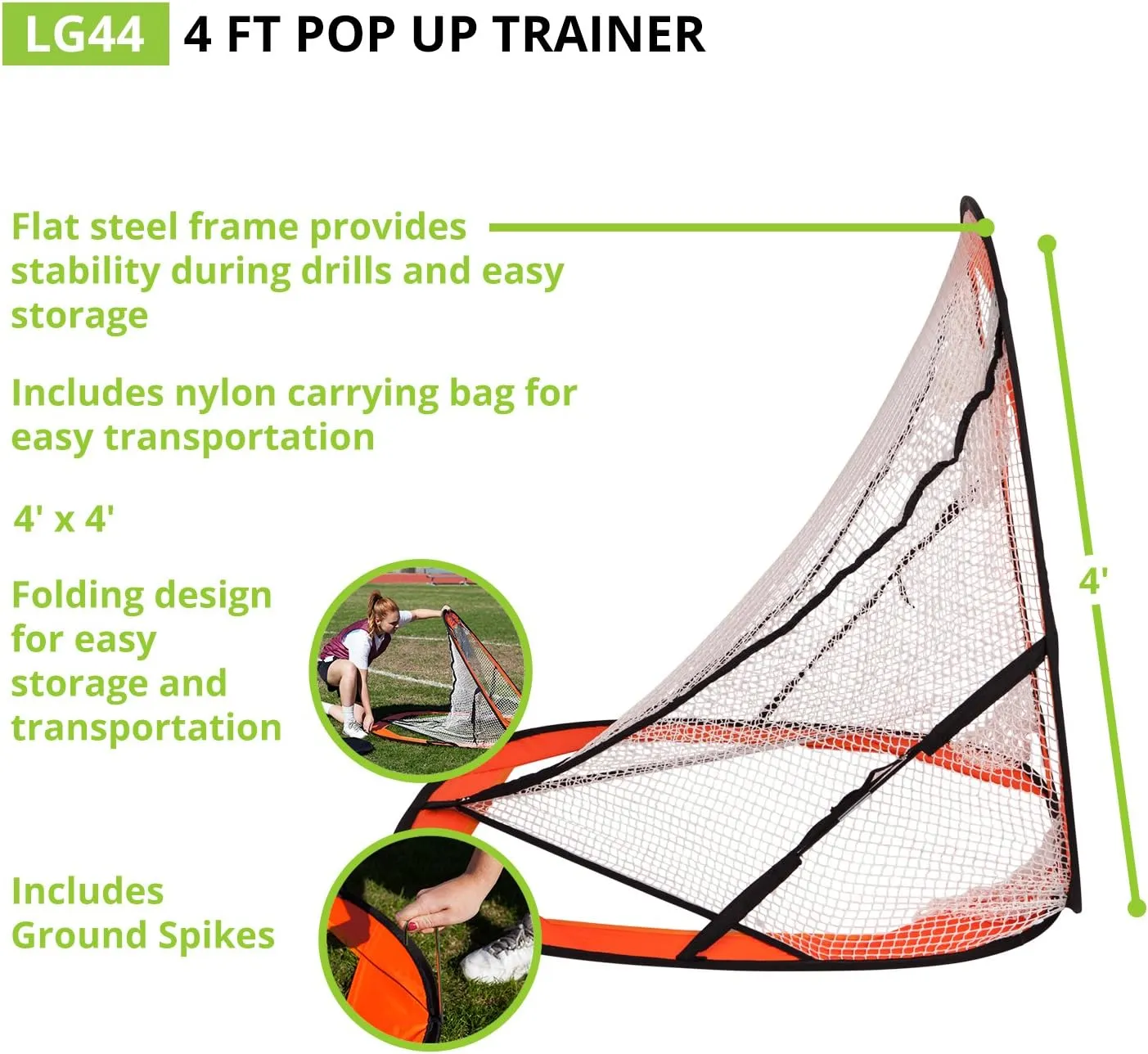 Champion Sports Lacrosse Training Goal: Pop Up & Backyard Shooting Net