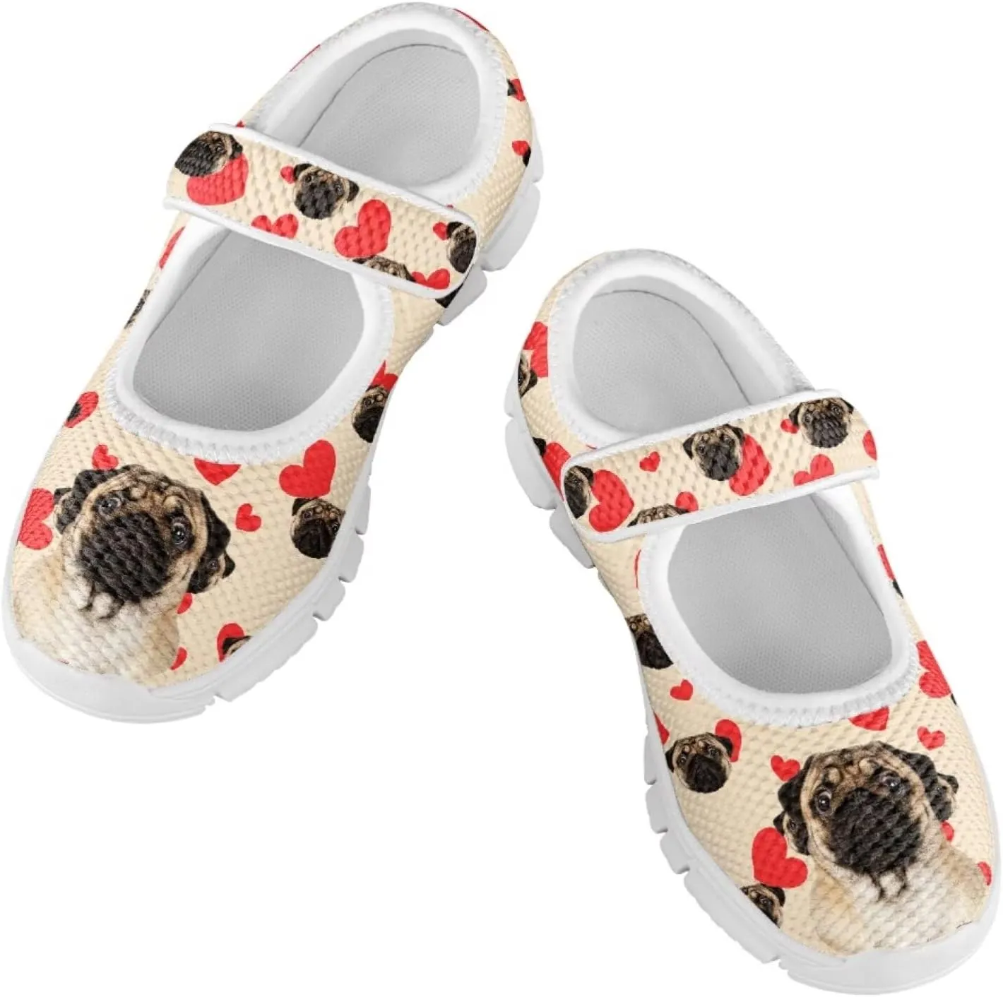 chaqlin Dog Girls Dress Shoes Mary Jane Running Athletic Shoes Lightweight Barefoot Flat Breathable Mesh for Outdoor Indoor