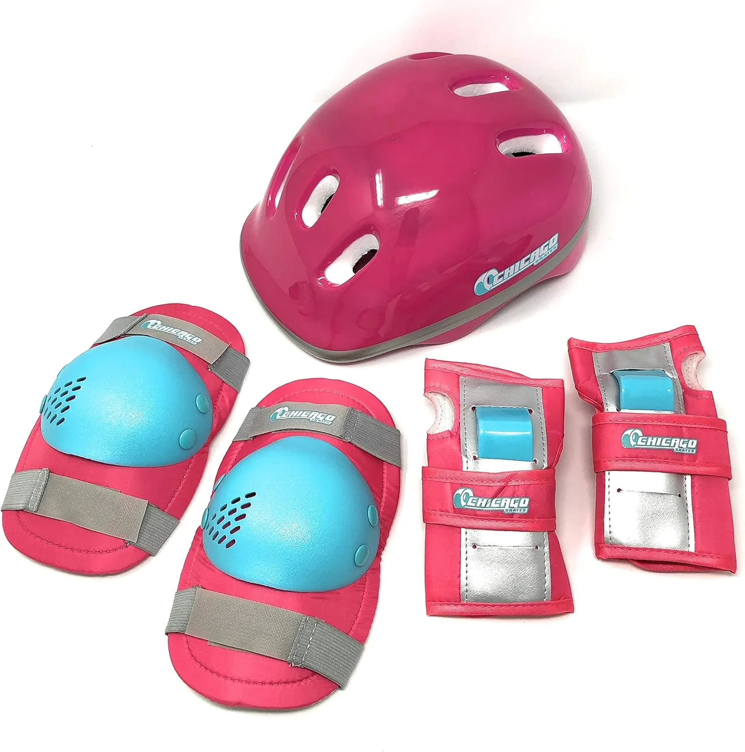 CHICAGO Skates Kids Roller Skate Combo Set – Adjustable Quad Skates with Helmet, Knee Pads & Wrist Guards – Beginner Protective Gear Kit for Indoor & Outdoor Use