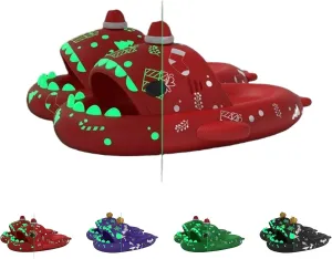 Christmas Halloween Shark Slides,3D Cloud Cartoon Spooky Glow in the Dark Novelty Soft Open Toe Slippers