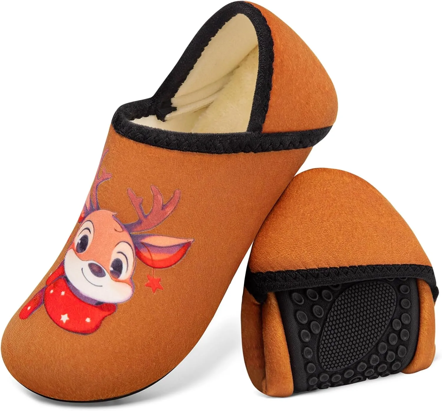 Christmas House Slippers for Women Men Indoor Barefoot Slippers Socks Furry Slip on House Shoes Cozy Comfy Slippers for Home Bedroom Travel Yoga