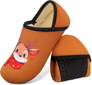 Christmas House Slippers for Women Men Indoor Barefoot Slippers Socks Furry Slip on House Shoes Cozy Comfy Slippers for Home Bedroom Travel Yoga