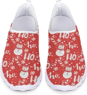 Christmas Sneakers Slip On Walking Shoes for Women Size 5.5-11