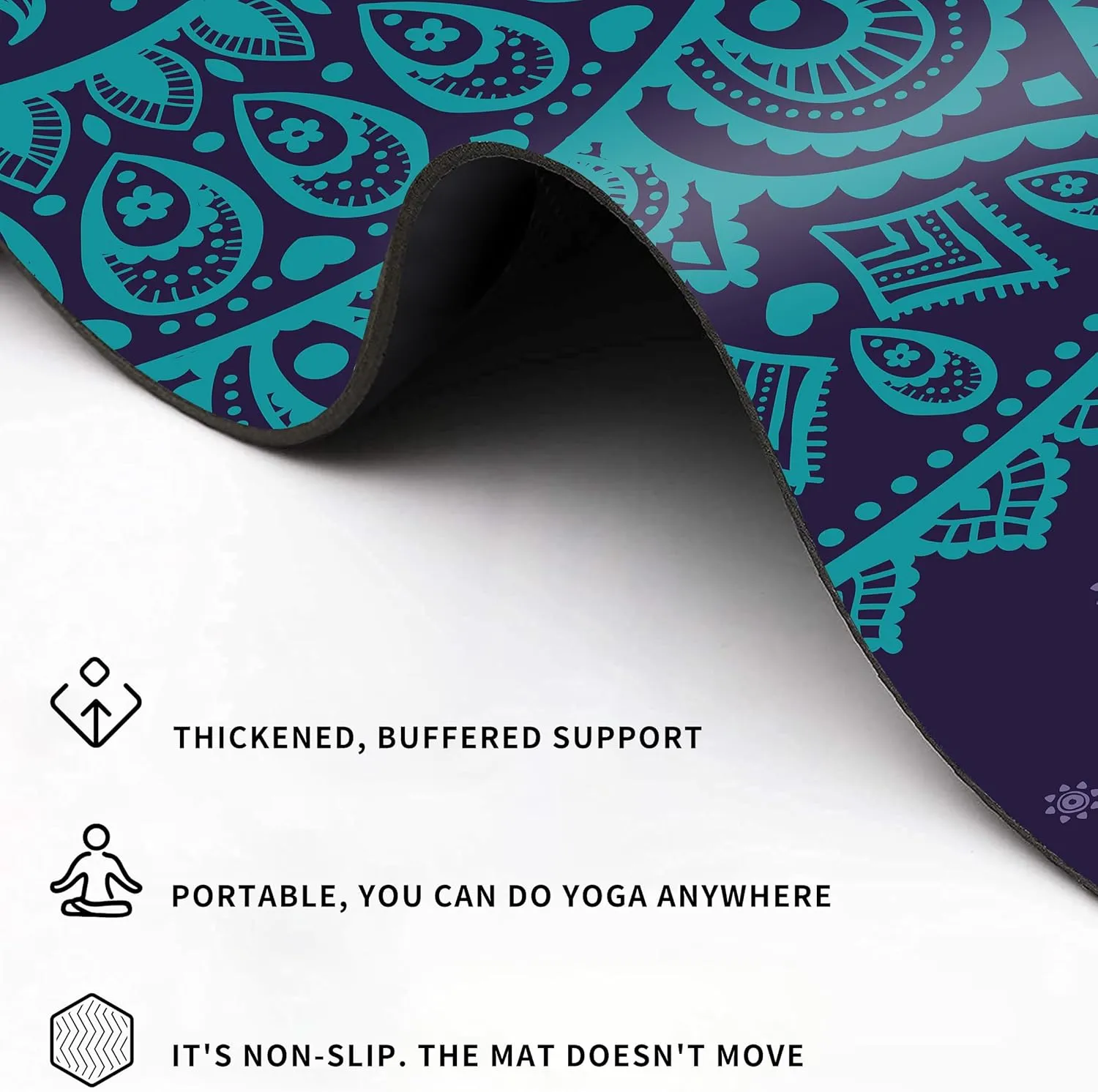 Cifupy Yoga Mat Double-Sided Non Slip Exercise Mat Eco Friendly TPE Fitness Exercise Mat With Carrying Strap & Storage Bag Workout Mat for Yoga, Pilates and Floor Exercises