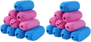 Ciieeo 100PCS Breathable Nonwoven Disposable Shoe Covers with Elastic Band Nonslip for Home Kitchen Travel Camping Mixed Color