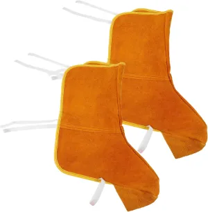 Ciieeo 2Pcs Fire Resistant Safety Shoe Covers Leather Welding Boot Protectors Lightweight Breathable Design for Optimal Protection During Welding Activities