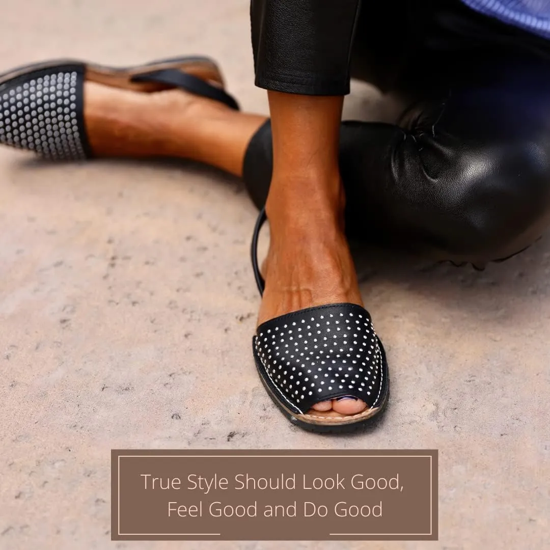 Classic Comfortable Flat Sandals for Women, Dressy Soft Leather Peep Toe Sandals for Women, Versatile Casual Slip-on Flats