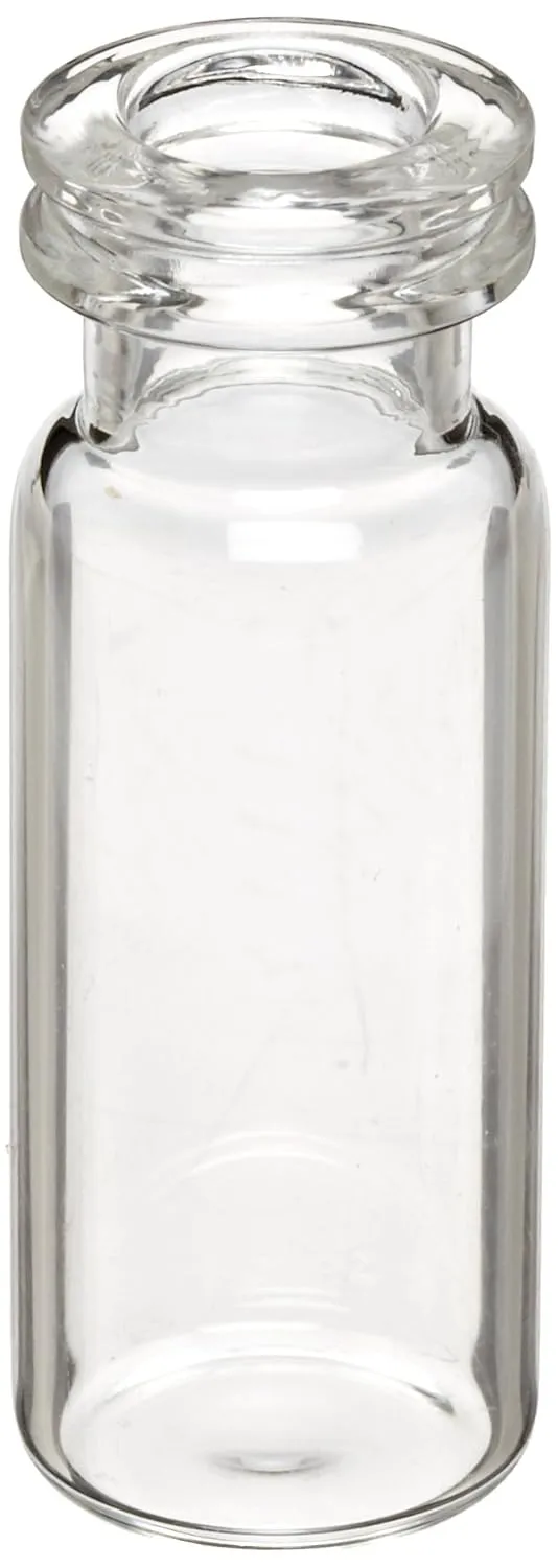Clear Glass Flat Base Target Snap-It Vial, Vial Finish 11mm Crimp/Snap, 12mm Diameter x 32mm Height, 2mL Capacity (Case of 20)